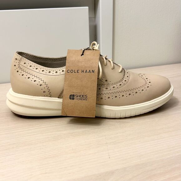 NWOT Cole Haan Malorie Leather Wingtip Oxford Women's Shoe Size 9 Cream Loafer - Picture 5 of 10